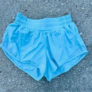 Lululemon Hotty Hot Shorts Sz 0 2.5” inseam; color Icing Blue